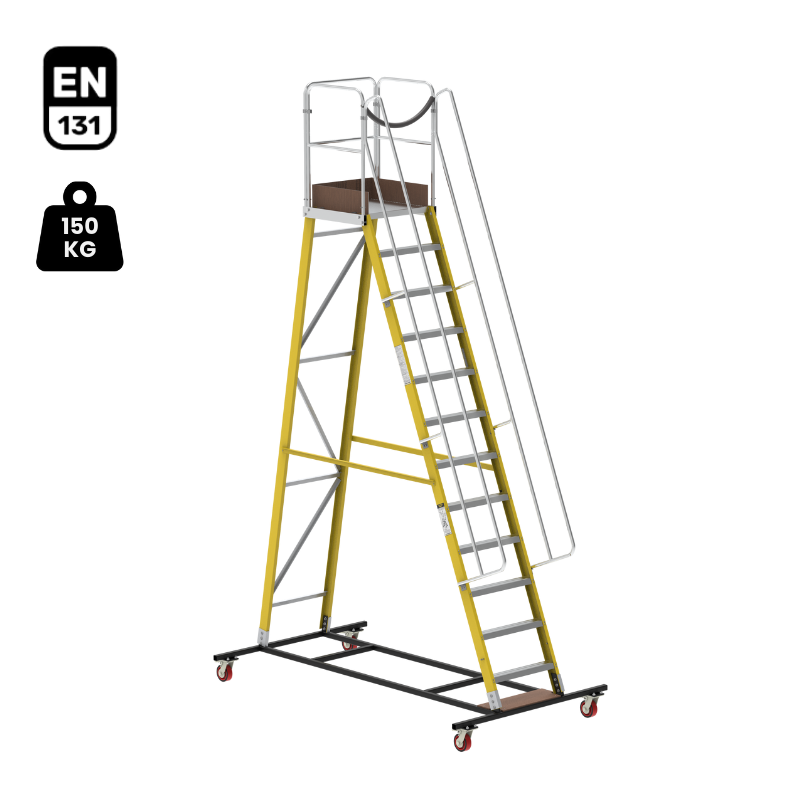 Y access warehouse work platform ladder